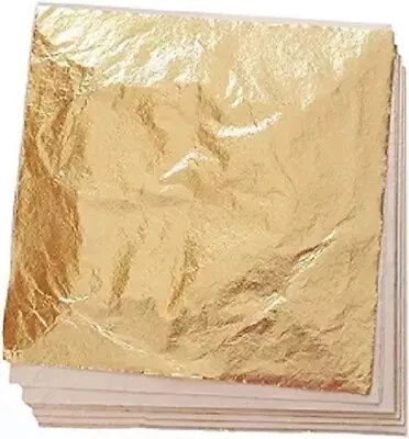 Gold Leaf 100 Sheets Genuine For Arts Gilding Crafting Pure Leaves • $9.80