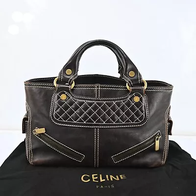 Authentic CELINE Boogie Bag Vintage Hand Bag Purse Leather R2762O603 • $150