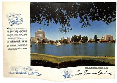$22.99 • Buy 1951 San Francisco Overland Railroad Dining Car Color Photo Menu Lake Merritt