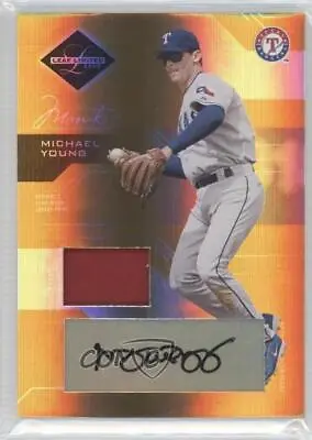 2005 Leaf Limited Monikers Gold Materials Jerseys Prime /100 Michael Young Auto • $20.09