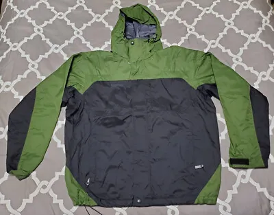 Men's PACIFIC TRAIL Weatherproof Jacket Coat Full Zip Hooded L Large Green Black • $19.99