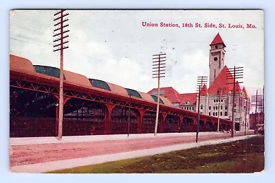 Union Railroad Depot Station 18th Street Side St Louis Missouri DB Postcard B16 • $5.36