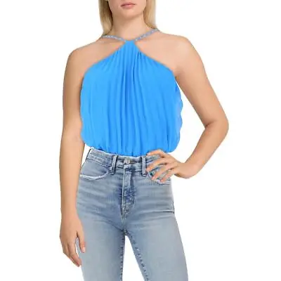 Guess By Marciano Womens Svana Blue Shutter Pleat Thong Bodysuit M BHFO 0767 • $12.99