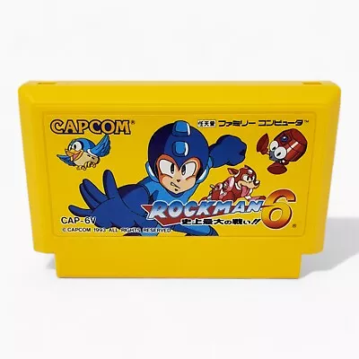 1993 Nintendo Famicom Nes Mega Man Rockman 6 Cap-6V Cartridge Only Japan Tested • $39.99