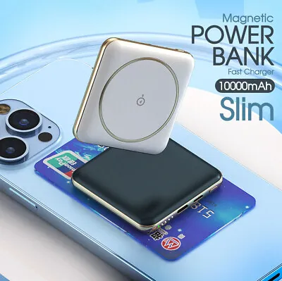 $25.69 • Buy 10000mAh Portable Mini Qi Fast Charger Magnetic Wireless Power Bank Charger Slim