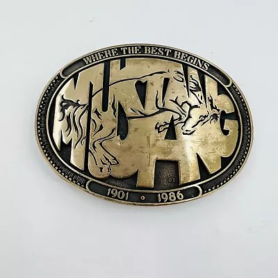 Vintage Award Design Medals  Where The Best Begin Mustang 1901-1986 Belt Buckle • $21.25