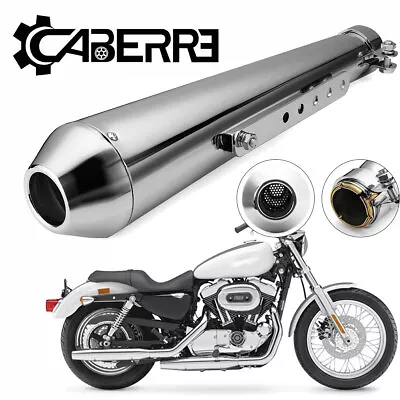 £28.89 • Buy 17.5''Motorcycle Exhaust Muffler Pipe Slip-On Silencer Megaphone Sliding 