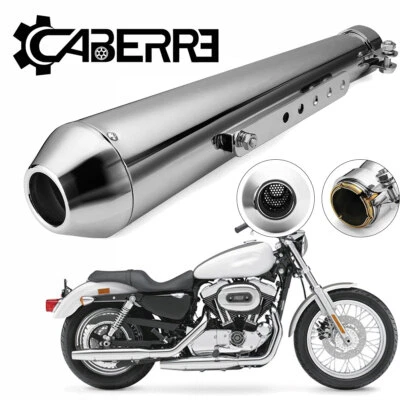 £28.89 • Buy 17.5''Motorcycle Exhaust Muffler Pipe Slip-On Silencer Megaphone Sliding 