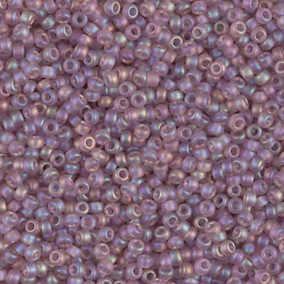 24g MIYUKI Round Seed Beads - 11/0 2mm - Matt AB Smoky Amethyst (142FR) S0082 • £5.59