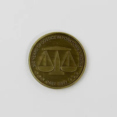 $9.99 • Buy 300 Years Of Justice In Yorktown, Va 1697-1997 Medal 1-3/4 