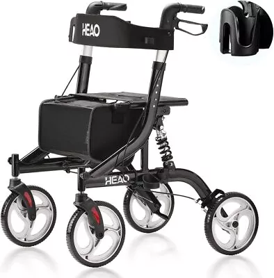 HEAO Rollator Walker With Seat Shock Absorber Lightweight Mobility Walking Aid • $169.99
