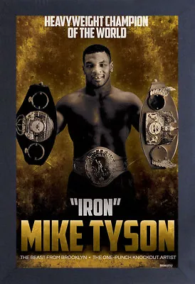 MIKE TYSON IRON 13x19 FRAMED GELCOAT POSTER BOXING CHAMPION FIGHTING NEW YORK!!! • $34.99
