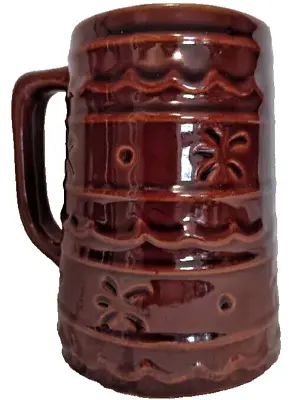 Vintage Marcrest Brown Daisy Dot Stoneware Coffee Cup Mug Beer Stein 5” • $8.95