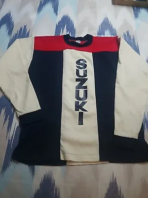 Vtg Suzuki Motocross Motorcycle Sz L Racing Shirt Jersey Champion Dirt Bike USA • $120