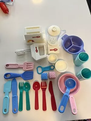 Vtg Lot Fisher Price & Betty Crocker Play Set  Utensils Kitchen Blender Mixer • $24.90