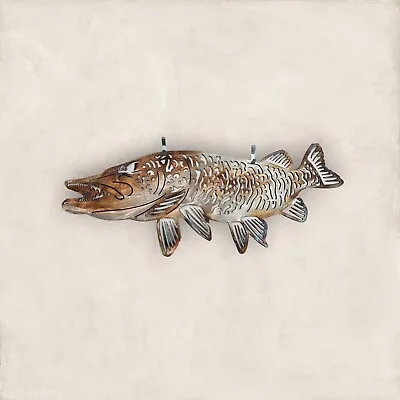 Muskie Fish Stainless Steel Fish Wall Art Gift For Him Fishing Sign • $74.99