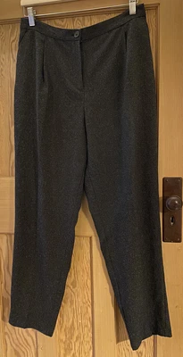 £7.50 • Buy Monki Grey Speckled Peg Trousers Creased Leg Smart 14 42 Ankle Length