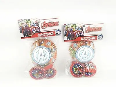 Best Brands Marvel Avengers Superhero 2 Packs Of 24 Cupcake Liners And Toppers • $7.11