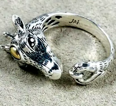 John Hardy Jai Size 10 Giraffe W Citrine Eyes 14k Gold & Sterling Silver Ring • £257.88