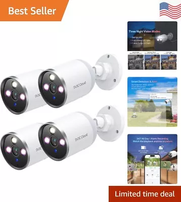 $222.29 • Buy Versatile 2K WiFi Camera Outdoor - 4 Pack - Advanced Full Color Night Vision