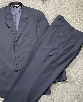 Pronto Uomo ITALY Lessona Super 100s Wool Suit 42L Jacket 34x31 Pants 3-Btn/Grey • $37.25