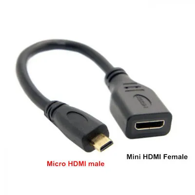 Micro HDMI Male To Mini HDMI Female Adapter Cable Cord Convertor Adapter • $3.59