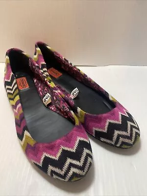 Missoni For Target Ballet Flat Fuschia Zig-Zag Women’s Size 7.5 • $22.49