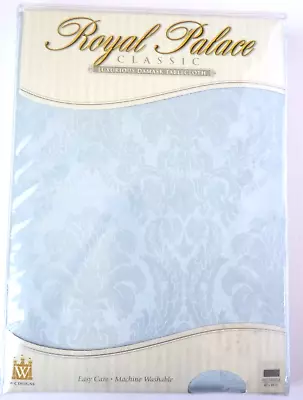 Damask Royal Palace RECTANGLE Tablecloth Ice Blue 60 X84  NEW • $24.99