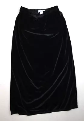 Bfa Classics - Women's Black Velvet Textured Midi Maxi Skirt - Size Pm • $12.59