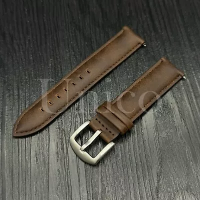 18 20 22 MM Satin Leather Watch Band Strap Quick Release Fits For Timex D/Brown • $12.99