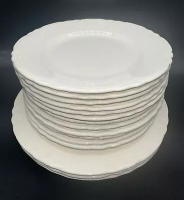 Vintage Homer Laughlin White Scallop Dishes Set Of 15~6  & 7 ~W/ Markings • $15