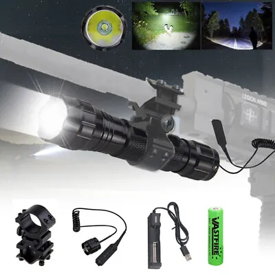 $19.99 • Buy 90000LM Tactical Police Gun Flashlight +Picatinny Rail Mount+Switch For Hunting