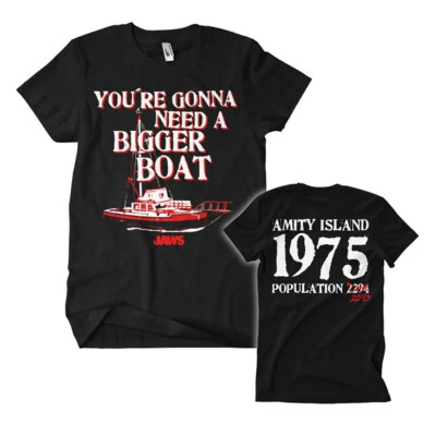 £13.95 • Buy Jaws T-Shirt Movie Gonna Need A Bigger Boat New Black Official