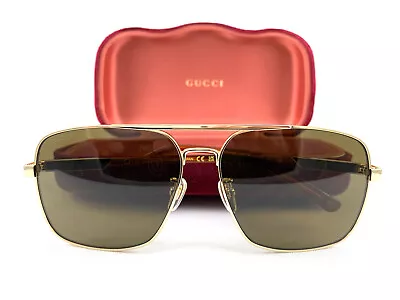 GUCCI Sunglasses GG1289S Gold Havana Brown 002 New Authentic • $227.25