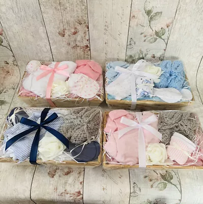 Pink Or Blue New Baby Mini Hamper Boy Girl Baby Shower Mum Gift Small Basket • £11.99