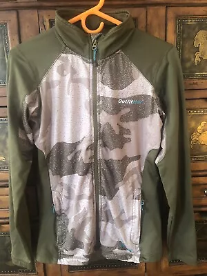 Cabelas Women's Small Camo Hunting Jacket OutfitHer Zip Up Green • $12.95