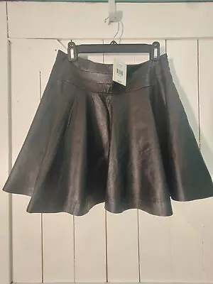 Milly Black Leather Skirt Size 8 • $35