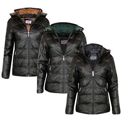 £14.99 • Buy New Womens Ladies BLACK Quilted Winter Designer Coat Puffer Hooded Jacket Parka 