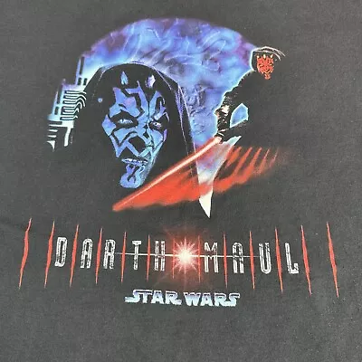 Vintage 90s Star Wars Darth Maul Mens Size X Large Black Graphic Print T Shirt • $199.99