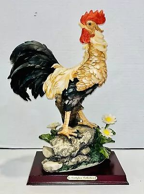 Montefiori Collection Rooster With Flowers Daisies Figurine 14” Vintage Resin • $50