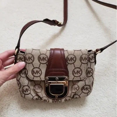 Michael Kors Charlton Monogram Fabric Leather Crossbody Bag • $89