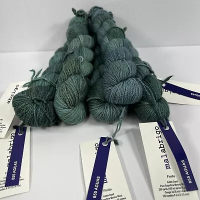 Malabrigo Finito Yarn Superfine Merino Wool Lot Of 5 Skeins Green Aguas 855 • $62.99