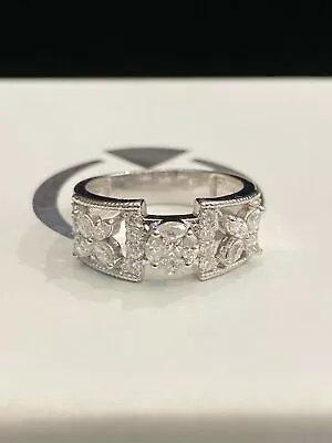 Pave 0.94 Cts Marquise Princess Cut Diamonds Wedding Band Ring In 585 14K Gold • $2495.04
