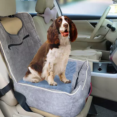 Waterproof Dog Car Seat Pet Dog Bed For Car Front Seat W/ Adjustable Buckle Belt • $42.95