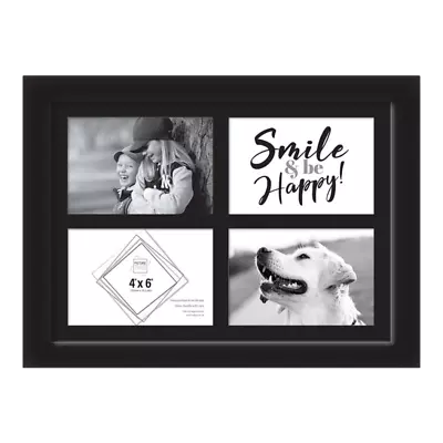 Multi Aperture Photo Frame Wood Glass Holds 3 4 Or 5 Picture Collage Photos DIY • £9.79