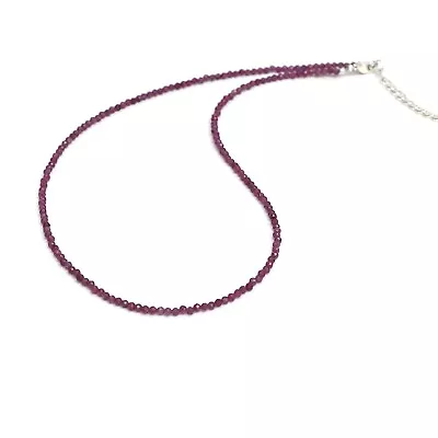 Natural Ruby Beads Necklace Faceted Beads Energy Healing Crystals Gift For Her • $34.99