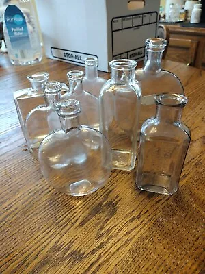 Lot 7 Vintage Antique Clear Glass Bottles~Watkins Face Cream + Square Rectangle • $10.50