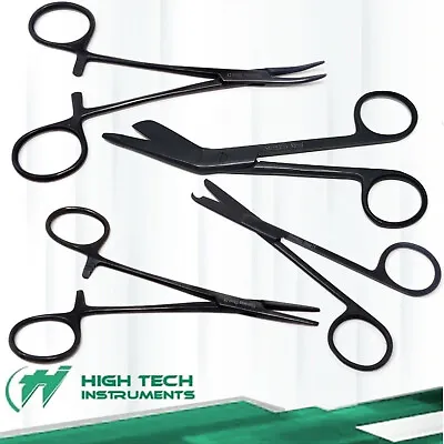 Army Surgical Kit Suture Bandage Scissors Hemostats - Black - Military First Aid • $20.50