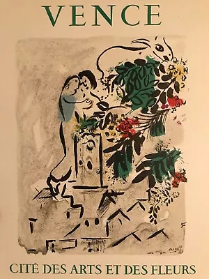 1959 Chagall Poster  Vence Cite Des Arts Et Des Fleurs   Original  Lithograph   • $74