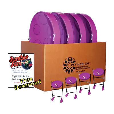 Panyard Jumbie Jam Deluxe Steel Drum Educator 4-pack -Tube Stand- Purple W1080  • $874.95